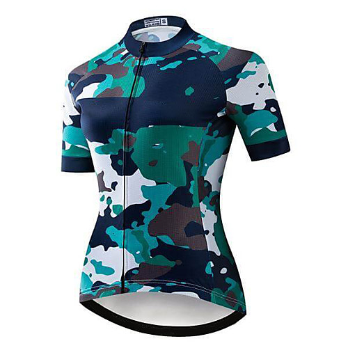 

21Grams Women's Short Sleeve Cycling Jersey Summer Spandex Camouflage Camo / Camouflage Bike Top Mountain Bike MTB Road Bike Cycling Sports Clothing Apparel / Stretchy / Athleisure