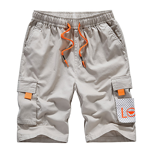 

Men's Sporty Casual / Sporty Quick Dry Breathable Soft Daily Sports Chinos Shorts Pants Solid Color Knee Length Drawstring Pocket Elastic Waist ArmyGreen Black Khaki Green