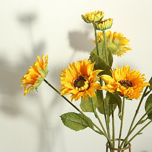 

3 Flower Heads To Simulate Sunflower Flowers 1pcs
