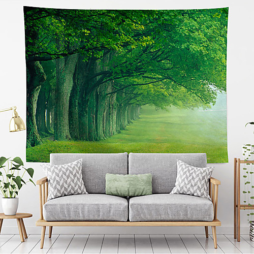 

Landscape Wall Tapestry Art Decor Blanket Curtain Hanging Home Bedroom Living Room Decoration Polyester Forest Park Tree Green