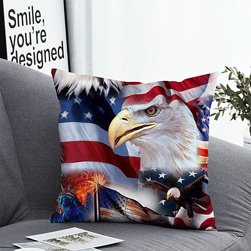 

1 Pc Polyester Pillow Cover Pillow Cover Eagle Geometric 3D Simple Square Zipper Traditional Classic