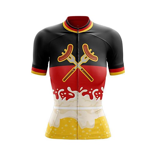 

21Grams Women's Short Sleeve Cycling Jersey Summer Spandex Black / Red Bike Top Mountain Bike MTB Road Bike Cycling Sports Clothing Apparel / Stretchy / Athleisure