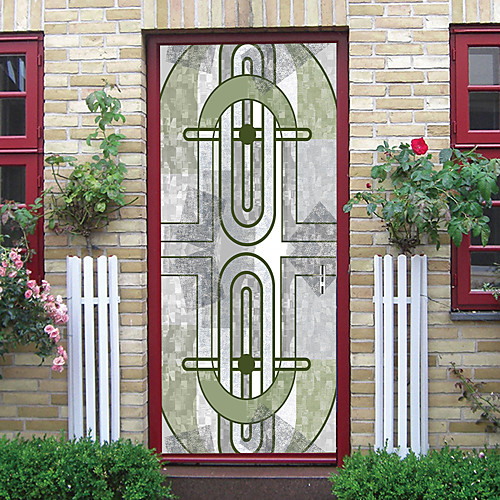 

2pcs Self-adhesive Creative Door Stickers Geometric Parquet Living Room Diy Decorative Home Waterproof Wall Stickers
