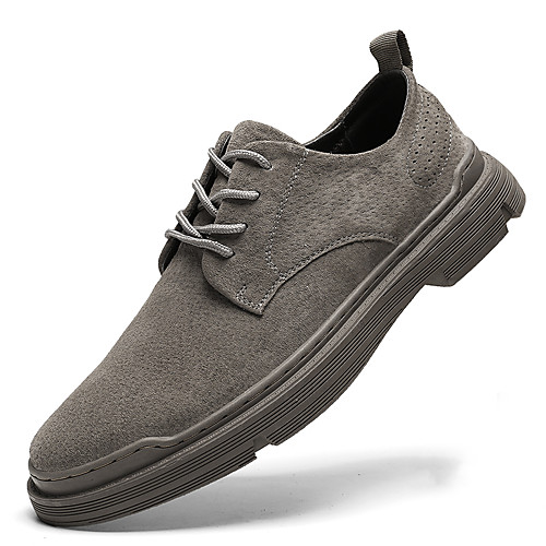 

Men's Oxfords Leather Shoes Printed Oxfords Business Casual Classic Daily Outdoor Walking Shoes Nappa Leather Cowhide Breathable Non-slipping Shock Absorbing Booties / Ankle Boots Khaki Brown Gray