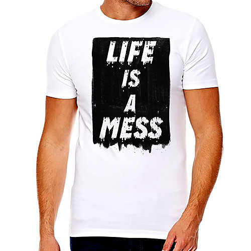 

Men's Unisex Tee T shirt Hot Stamping Graphic Prints Letter Plus Size Print Short Sleeve Casual Tops Cotton Basic Fashion Designer Big and Tall White