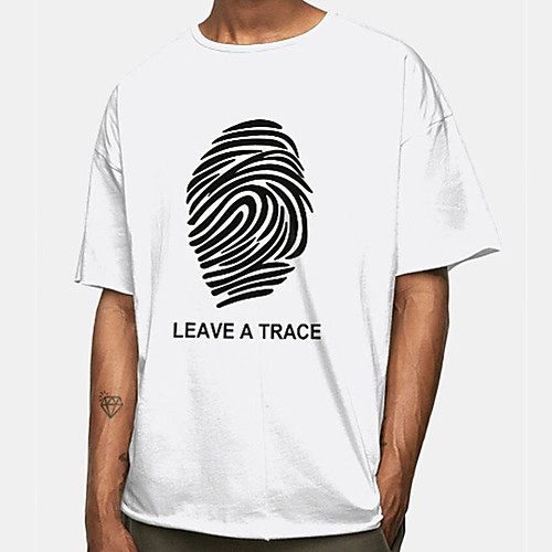 

Men's Unisex Tee T shirt Hot Stamping Graphic Prints Fingerprint Plus Size Print Short Sleeve Casual Tops Cotton Basic Designer Big and Tall White Black