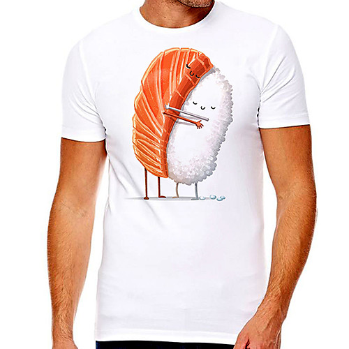 

Men's Unisex Tee T shirt Hot Stamping Graphic Prints Character Plus Size Print Short Sleeve Casual Tops Cotton Basic Designer Big and Tall White