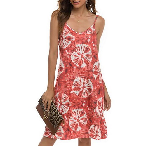 

Women's A Line Dress Short Mini Dress Blue Purple Yellow Green Red Light Blue Sleeveless Print Print Summer Casual 2021 S M L XL XXL 3XL
