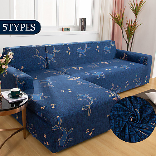 

Elastic Geometry Plaid Sofa Cover for Living Room Non-slip Stretch Slipcover Sectional Couch Cover L-Shape Corner Armchair Cover Dust-Proof Non-Slip (1pcFree Send a Pillowcase)