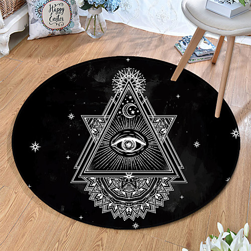 

Round 5mm Area Rugs Machine Made Polyster Non Skid Modern 3D