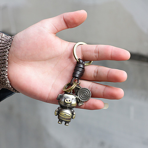 

keychain woven leather piggy promotional gifts