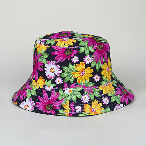 

Women's Bucket Hat Sports & Outdoor Dailywear Print Floral Fuchsia Green Hat / Basic / Spring / Summer