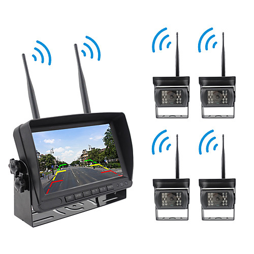 

Factory Outlet PZ607-W-4D LCD Digital Screen Wireless Car Reversing Monitor / Reversing Radar Kit Waterproof / 360° monitoring for Car