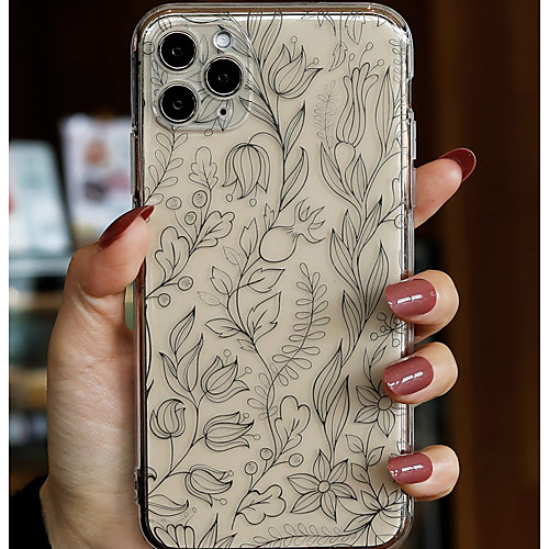 

Phone Case For Apple Back Cover iPhone 12 Pro Max 11 SE 2020 X XR XS Max 8 7 Shockproof Dustproof Graphic Flower TPU