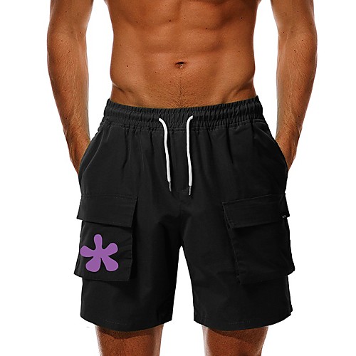 

Men's Casual / Sporty Cargo Shorts Straight Shorts Pants Graphic Army Green Black