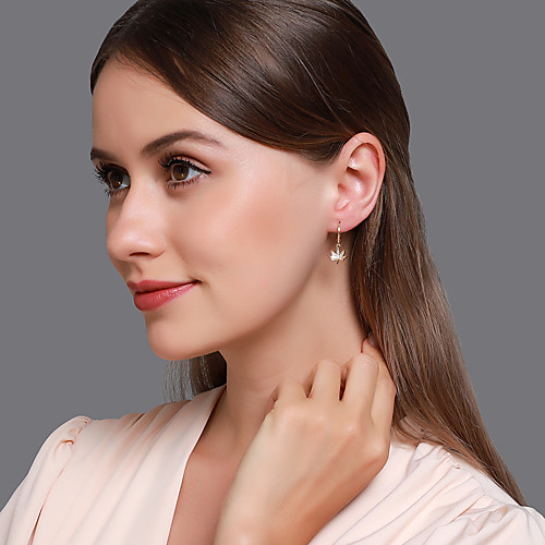 

Women's Earrings Drop Leaf Stylish Simple Elegant European Korean Imitation Diamond Earrings Jewelry Silver / Gold For Party Evening Street Date Birthday Festival