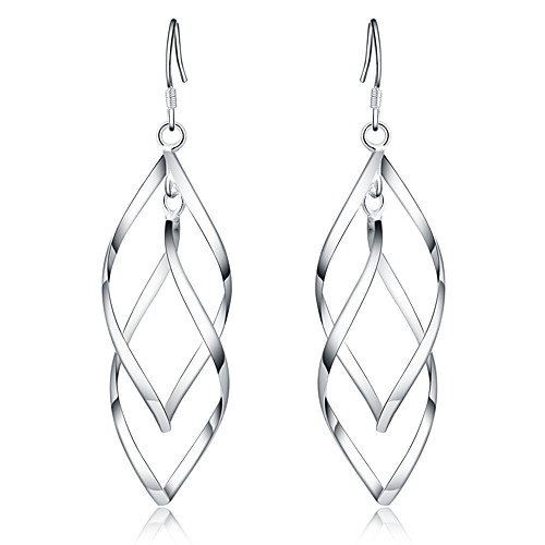 

Women's Drop Earrings Geometrical Precious Fashion Silver Plated Earrings Jewelry Silver For Christmas Party Evening Street Gift Date 1 Pair