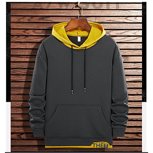 

Men's Pullover Hoodie Sweatshirt Letter Hooded Casual Hoodies Sweatshirts Long Sleeve Blue Gray Black