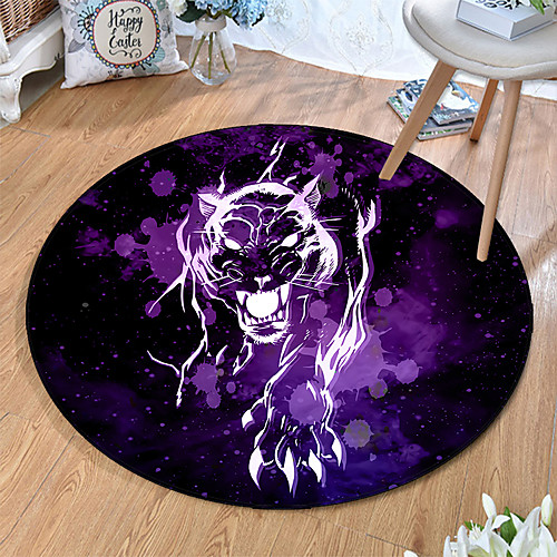 

Round 5mm Area Rugs Machine Made Polyster Non Skid Modern 3D