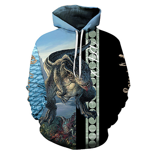 

Men's Unisex Plus Size Pullover Hoodie Sweatshirt Graphic Prints Dinosaur Print Hooded Casual Daily Holiday 3D Print Basic Designer Hoodies Sweatshirts Long Sleeve 1 2 3