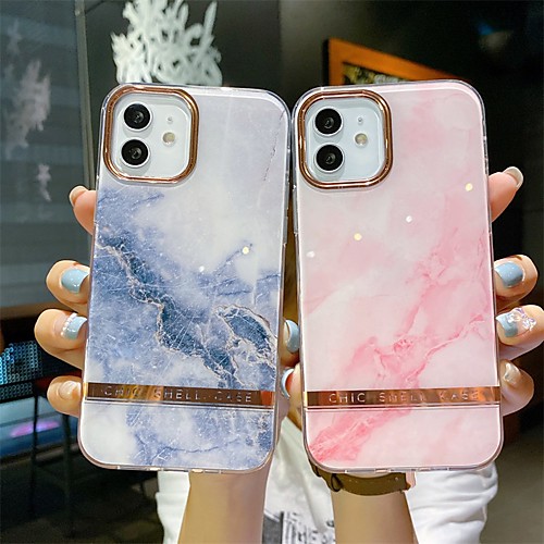 

Phone Case For Apple Back Cover iPhone 12 Pro Max 11 SE 2020 X XR XS Max 8 7 Shockproof Dustproof Lines / Waves Marble TPU