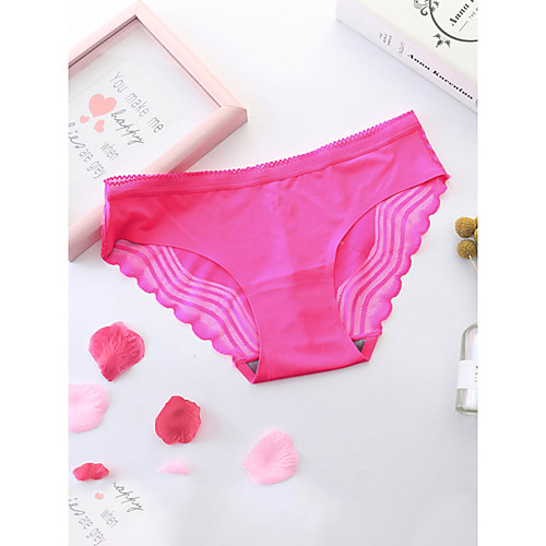 

Women's Lace / Print Brief Micro-elastic Low Waist 1 PC Wine One-Size