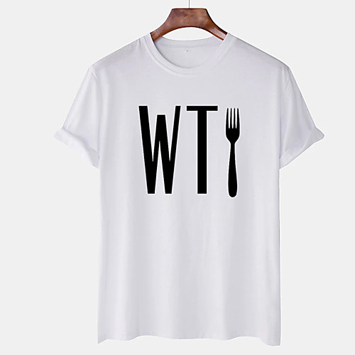 

Men's Unisex Tee T shirt Hot Stamping Graphic Prints Letter Plus Size Print Short Sleeve Casual Tops Cotton Basic Designer Big and Tall White