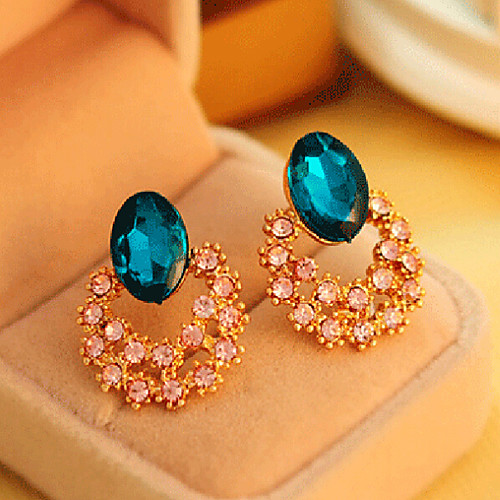 

Women's Cubic Zirconia Stud Earrings Classic Fashion Stylish Earrings Jewelry Gold For Birthday Prom Date Festival 1 Pair