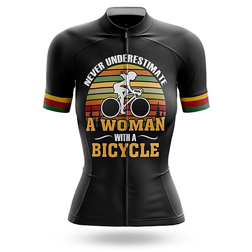 

21Grams Women's Short Sleeve Cycling Jersey Summer Spandex Black Bike Top Mountain Bike MTB Road Bike Cycling UV Resistant Quick Dry Moisture Wicking Sports Clothing Apparel / Stretchy / Athleisure