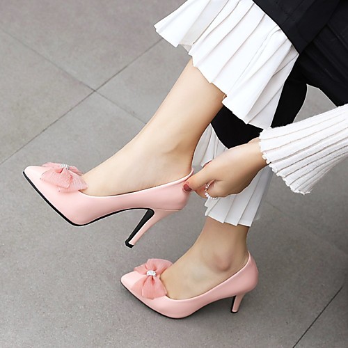 

Women's Heels Stiletto Heel Pointed Toe PU Synthetics White Black Pink
