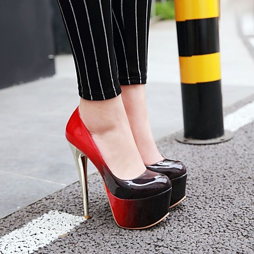 

Women's Heels Stiletto Heel Round Toe PU Synthetics Light Brown Red Pink