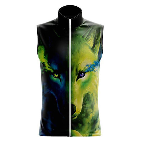 

21Grams Women's Sleeveless Cycling Jersey Summer Spandex Polyester BlueGreen 3D Wolf Animal Bike Top Mountain Bike MTB Road Bike Cycling Quick Dry Moisture Wicking Breathable Sports Clothing Apparel