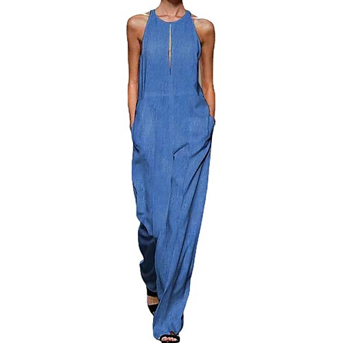 

Women's Casual 2021 Grey leopard Sky Blue Jumpsuit Leopard Print