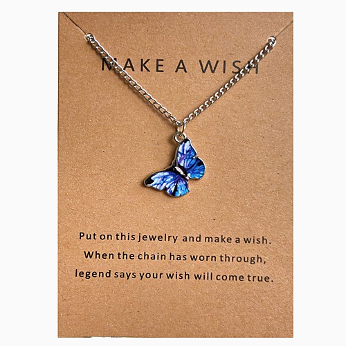 

Butterfly Choker Necklace Pendant Necklace Retro Butterfly Simple Fashion European Sweet Alloy Light Blue 30-40 cm Necklace Jewelry 1pc For Anniversary Party Evening Street Prom Festival
