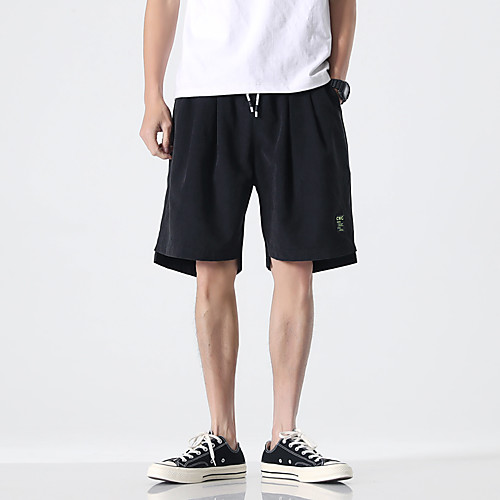 

Men's Shorts Athleisure Cycling Quick Dry Moisture Wicking Breathable Soft Outdoor Sports Casual Sports Sweatpants Shorts Pants Solid Color Knee Length Sporty Drawstring Pocket Elastic Waist Yellow