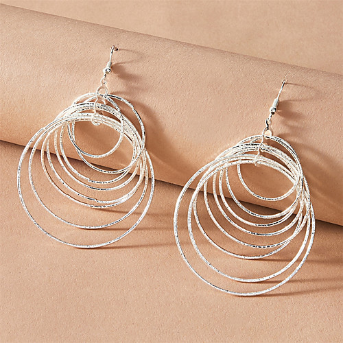 

Drop Earrings Hoop Earrings Circle Simple European Earrings Jewelry Silver For Gift Date Vacation 1 Pair