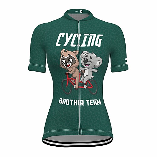

21Grams Women's Short Sleeve Cycling Jersey Summer Spandex Green Animal Bike Top Mountain Bike MTB Road Bike Cycling Quick Dry Moisture Wicking Sports Clothing Apparel / Stretchy / Athleisure