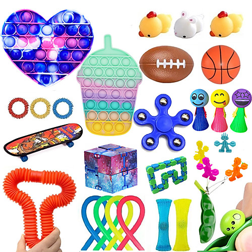 

30pcs Fidget Toys Anti Stress Toy Stretchy Strings Mesh Marble Relief Gift For Adults Children Sensory Antistress Relief Toys