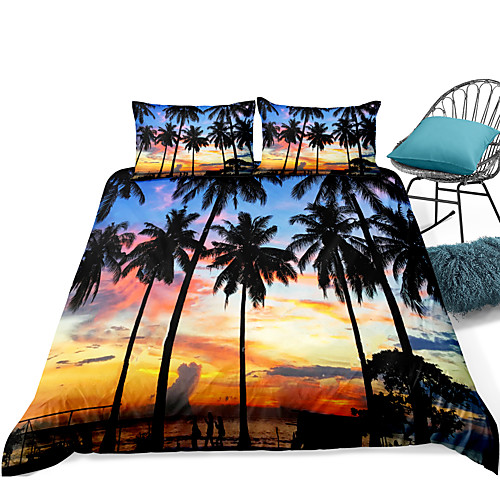 

Duvet Cover Sets 3 Piece Rayon / Polyester 3D Rainbow Reactive Print Bohemian Style