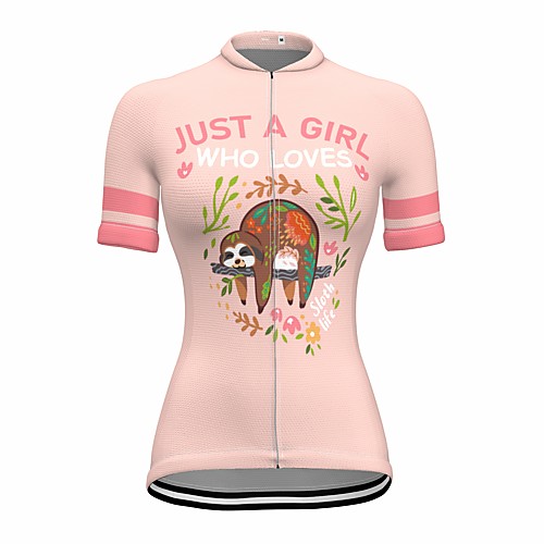 

21Grams Women's Short Sleeve Cycling Jersey Summer Spandex Khaki Sloth Animal Bike Top Mountain Bike MTB Road Bike Cycling Quick Dry Moisture Wicking Sports Clothing Apparel / Stretchy / Athleisure