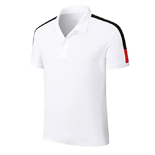 

Men's Golf Shirt Tennis Shirt Color Block Short Sleeve Casual Tops Simple White Black