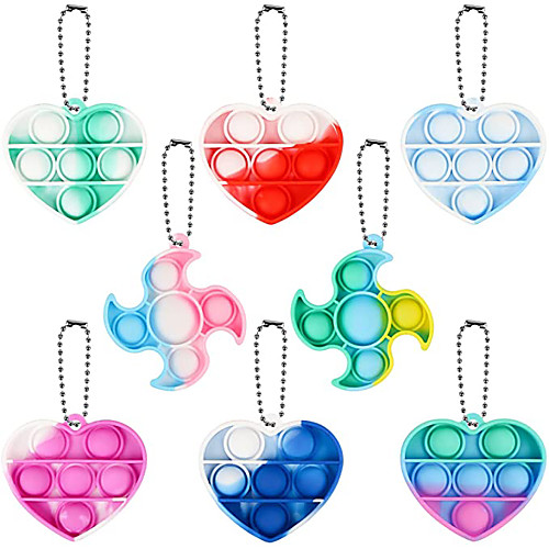 

3 PCS Mini Bubble Sensory Toys Mini Pop Fidget Toy Squeeze Anti-Anxiety Silicone Hand Toys Stress Relief Keychain Toys Anxiety Bubble Gifts for Kids and Adults