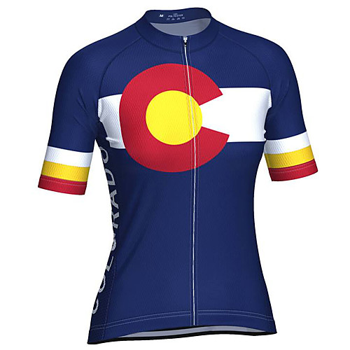 

21Grams Women's Short Sleeve Cycling Jersey Summer Spandex Polyester Dark Blue Bike Jersey Top Mountain Bike MTB Road Bike Cycling Quick Dry Moisture Wicking Breathable Sports Clothing Apparel