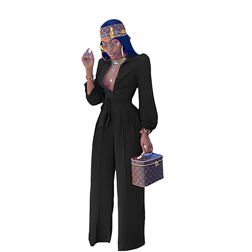 

Women's Casual 2021 Black Rose Red Jumpsuit Solid Color