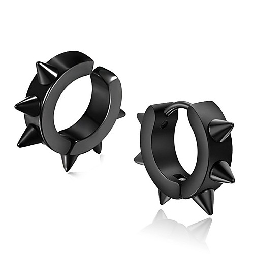 

Men's Earrings Classic Holiday Birthday Stylish Simple Stainless Steel Earrings Jewelry Silver / Gold / Black For Street Formal Date Festival 1pc
