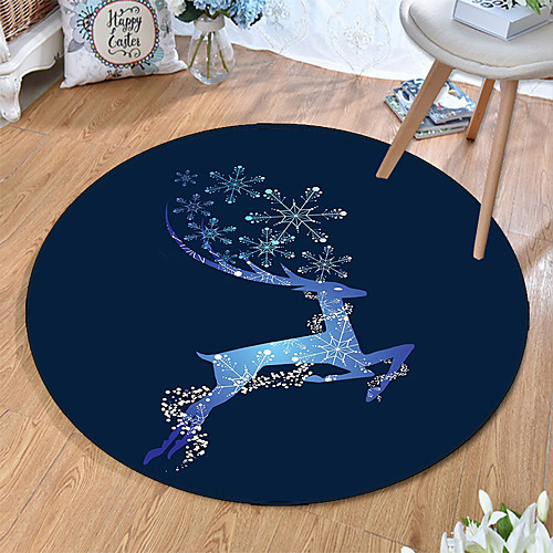 

Round 5mm Area Rugs Machine Made Polyster Non Skid Modern 3D