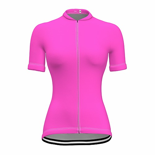 

21Grams Women's Short Sleeve Cycling Jersey Summer Spandex Rose Red Solid Color Bike Top Mountain Bike MTB Road Bike Cycling Sports Clothing Apparel / Stretchy / Athleisure