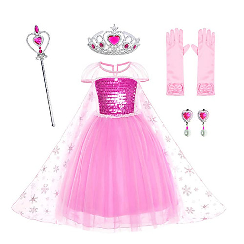 

Princess Elsa Cosplay Costume Costume Girls' Movie Cosplay Vacation Christmas Blue Pink Dress Gloves Tiaras Christmas Halloween Children's Day Polyester / Cotton / Wand