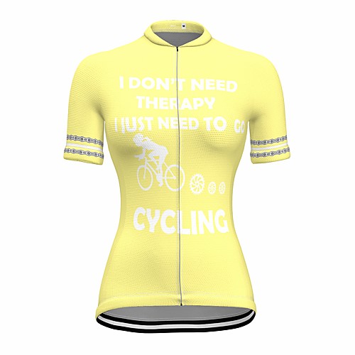 

21Grams Women's Short Sleeve Cycling Jersey Summer Spandex Yellow Bike Top Mountain Bike MTB Road Bike Cycling Quick Dry Moisture Wicking Sports Clothing Apparel / Stretchy / Athleisure