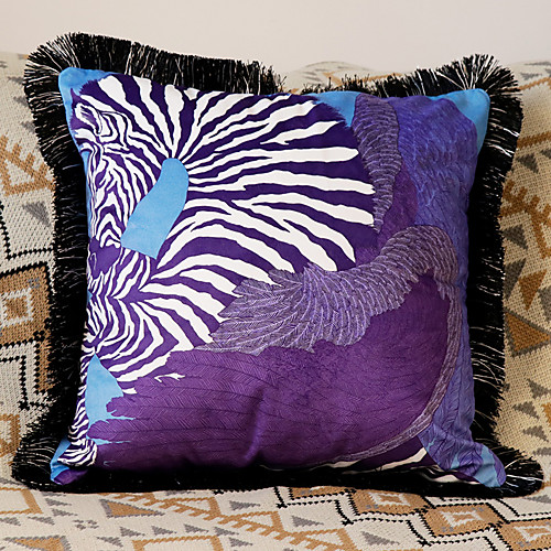 

Zebra 1 pcs Polyester Pillow Cover, Color Block Modern Square Zipper Traditional Classic